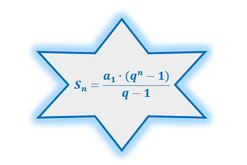 Fórmula em destaque: S índice n é igual a a índice 1 multiplicado por (q elevado a n menos 1), dividido por (q menos 1)