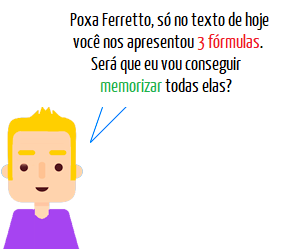 Personagem perguntando como memorizar as 3 fórmulas da potência de ponto apresentadas no texto