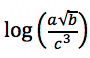 logaritmo de a vezes raiz quadrada de b sobre c elevado ao cubo na base 10