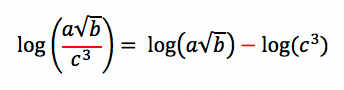 utilizando no exercício 1 a propriedade operatória logaritmo do quociente