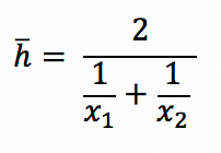 Início do cálculo da média harmônica para dois elementos