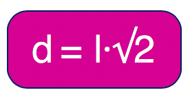 formula da diagonal do quadrado d igual a l vezes raiz de 2
