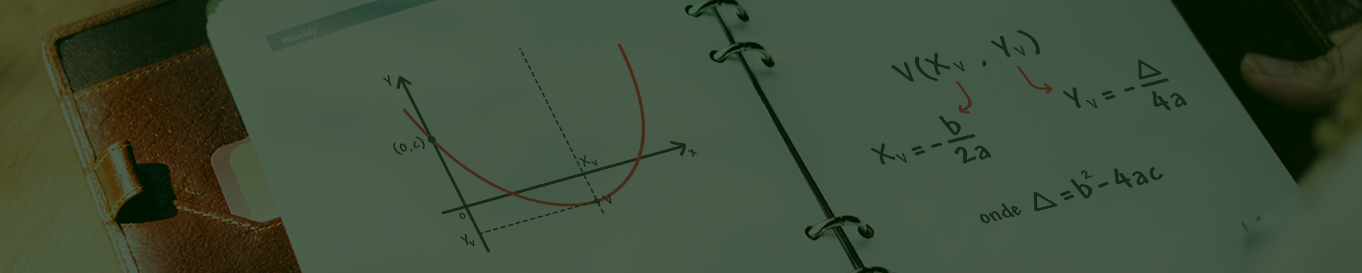 fórmulas das coordenadas do vértice da parábola