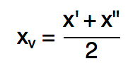 xv = (x' + x")/2