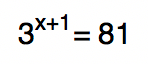 3ˆ(x+1) = 81