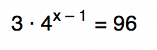 3.4ˆ(x-1) = 96