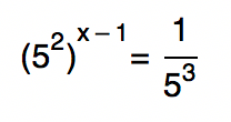 reescrevendo 25 e 125 como potências de base 5 na equação do exemplo 2