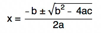 x = (-b ± √(bˆ2 -4ac))/2a