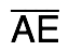 AE com uma barra sobre as letras