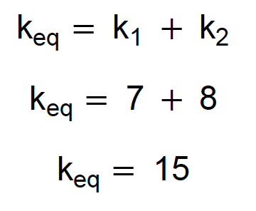 Exemplo do cálculo de duas molas em paralelo