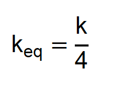 Fórmula da constante elástica equivalente para quatro molas iguais em série