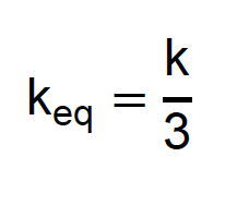 Fórmula da constante elástica equivalente para três molas iguais em série