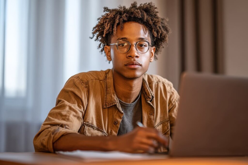 aluno com notebook para saber onde usar a nota do Enem