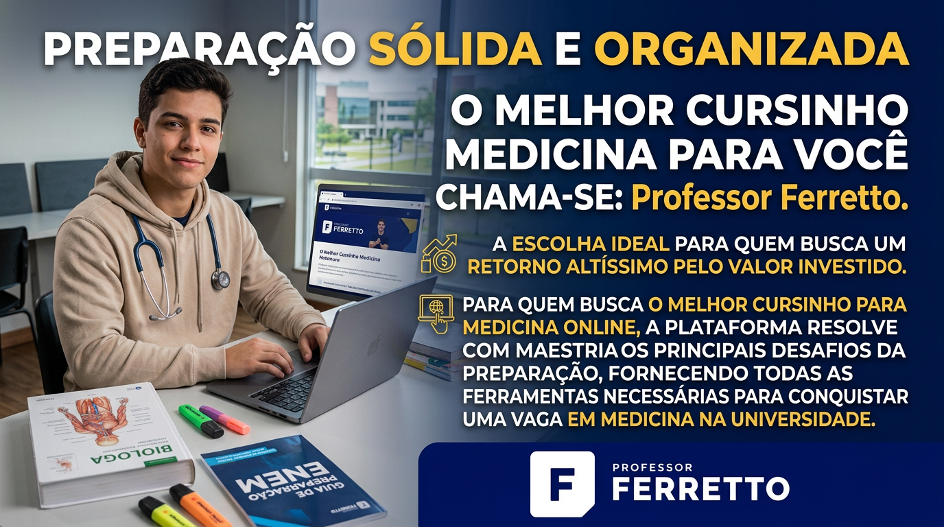 Imagem apontando para necessidade de uma preparação sólida e organizada para passar em medicina no Enem ou vestibular.