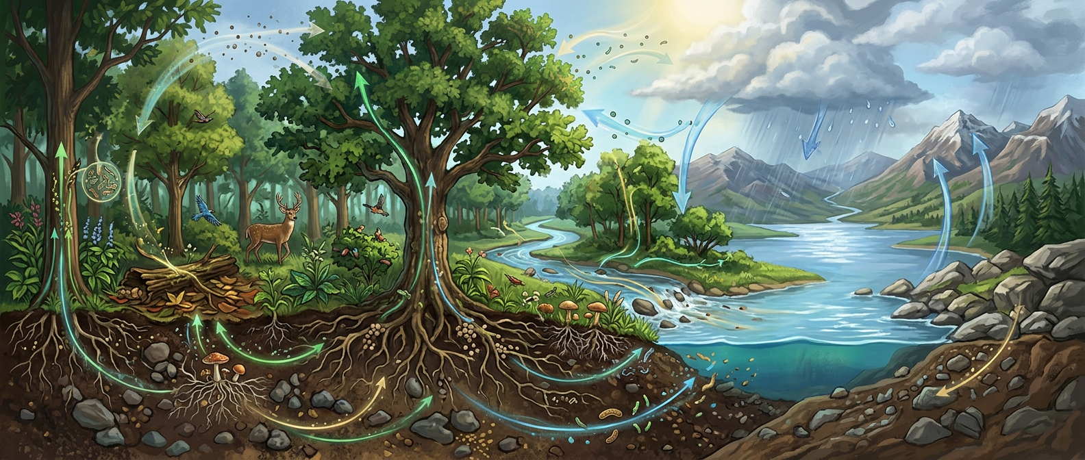 Ciclos biogeoquímicos: o fluxo que mantém a vida para o Enem
