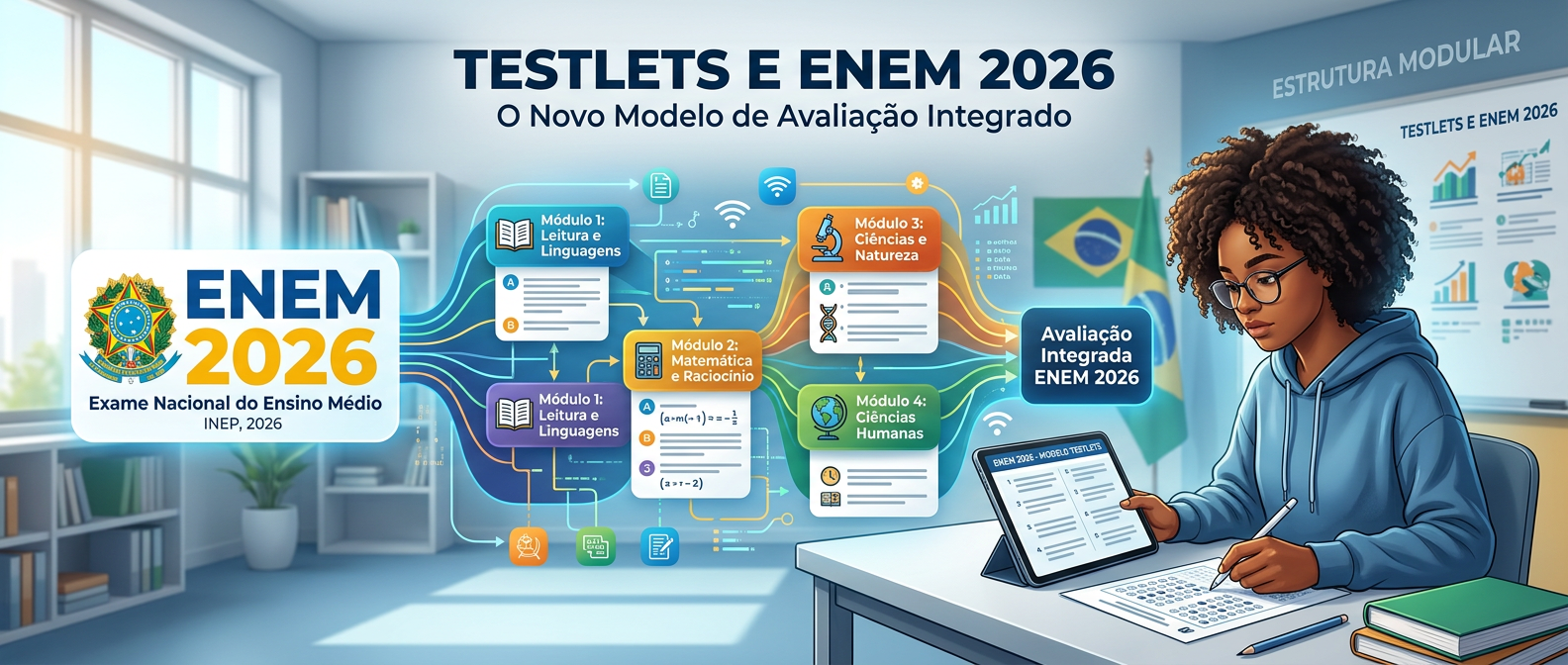 Testlets no Enem 2026: o que são, como funcionam e como se preparar para as questões integradas