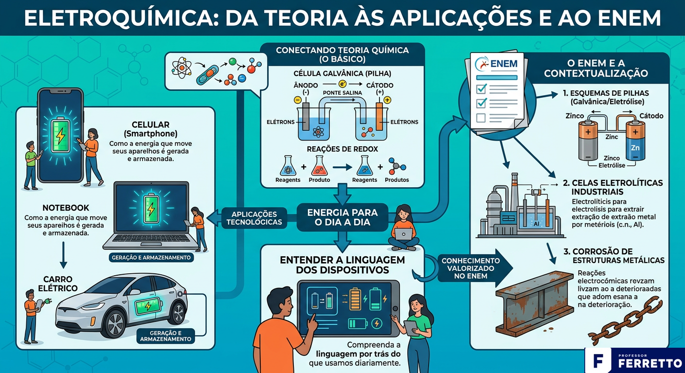 A eletroquímica é a linguagem por trás de dispositivos eletroeletrônicos que usamos diariamente. 