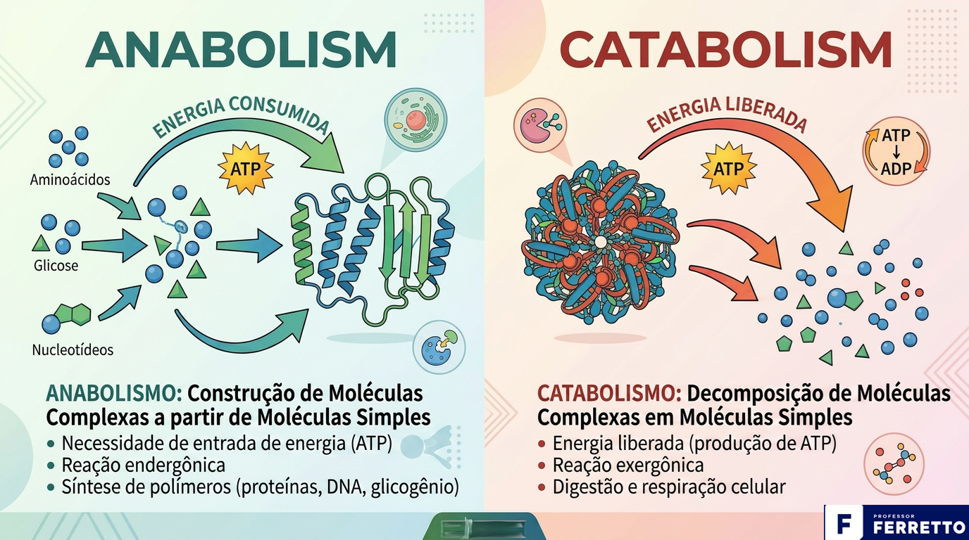 Diferença entre anabolismo e catabolismo