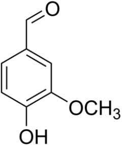 Estrutura molecular da vanilina. Fonte: wikipédia.