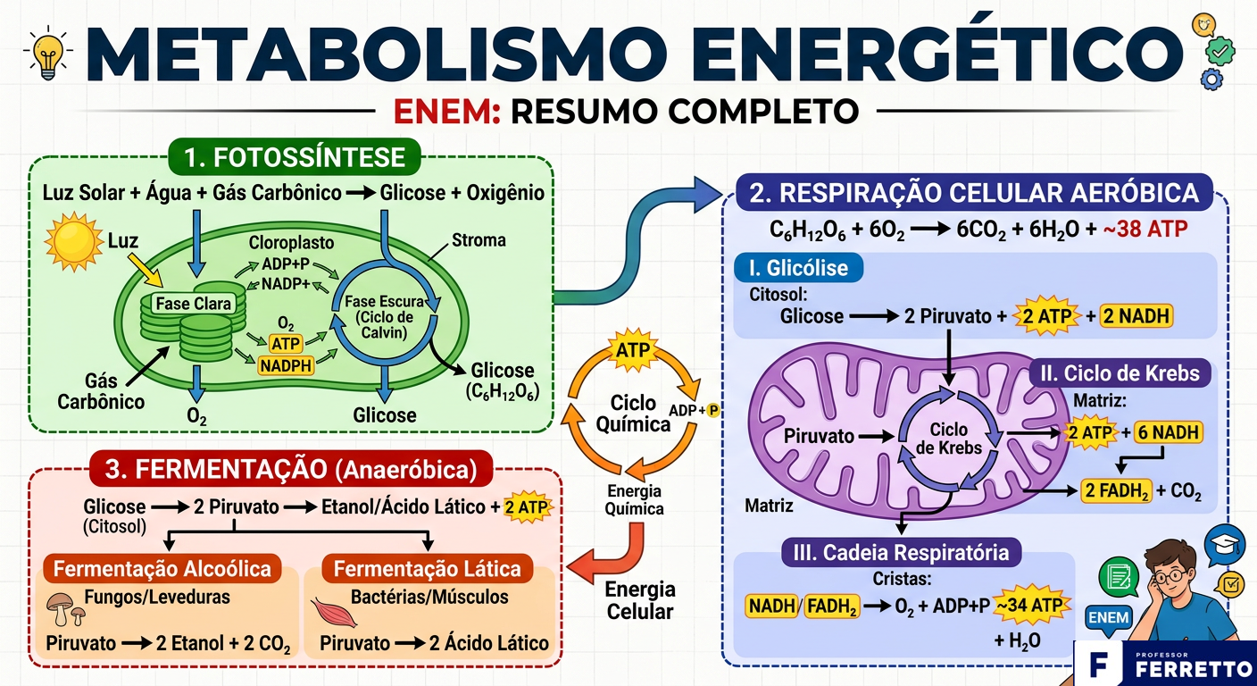 infográfico sobre metabolismo energético