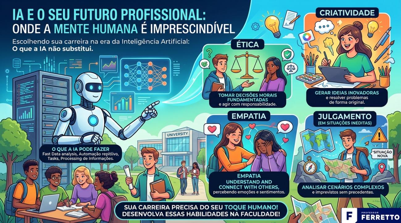 Quadro ilustrativo de que num mundo onde domina a IA a mente humana ainda é imprescindível.