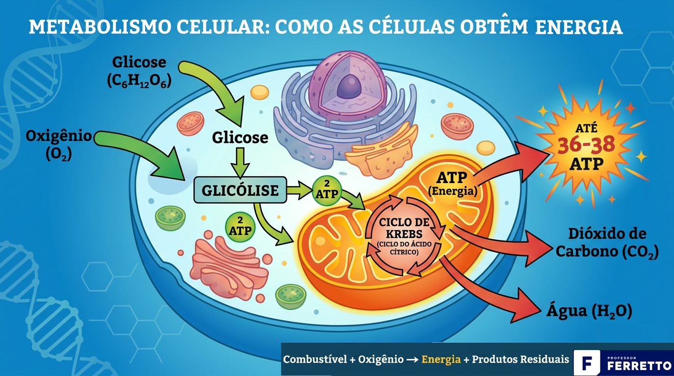 Representação gráfica do metabolismo celular.