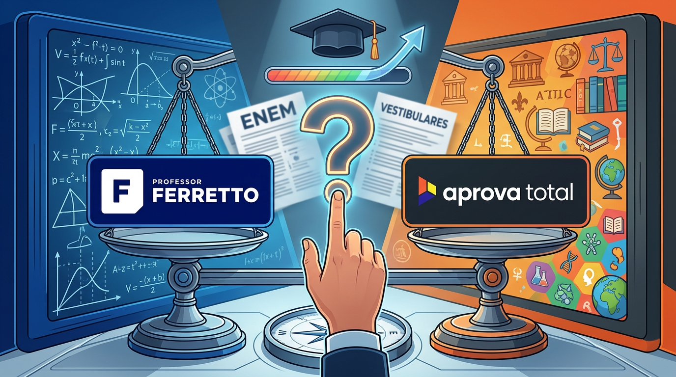 Professor Ferretto ou Aprova Total: qual escolher para o Enem e vestibulares
