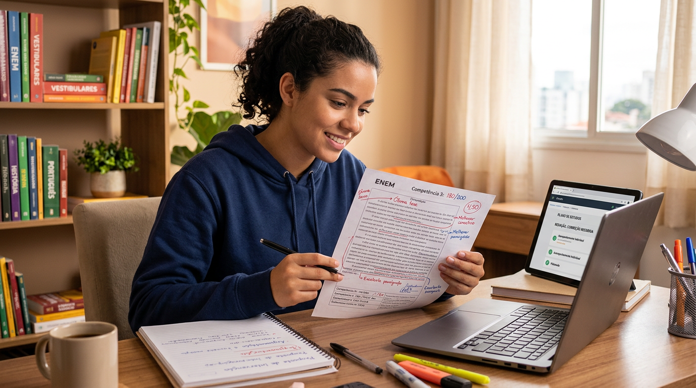 Como Escolher um Curso Online de Enem com Boa Correção de Redação