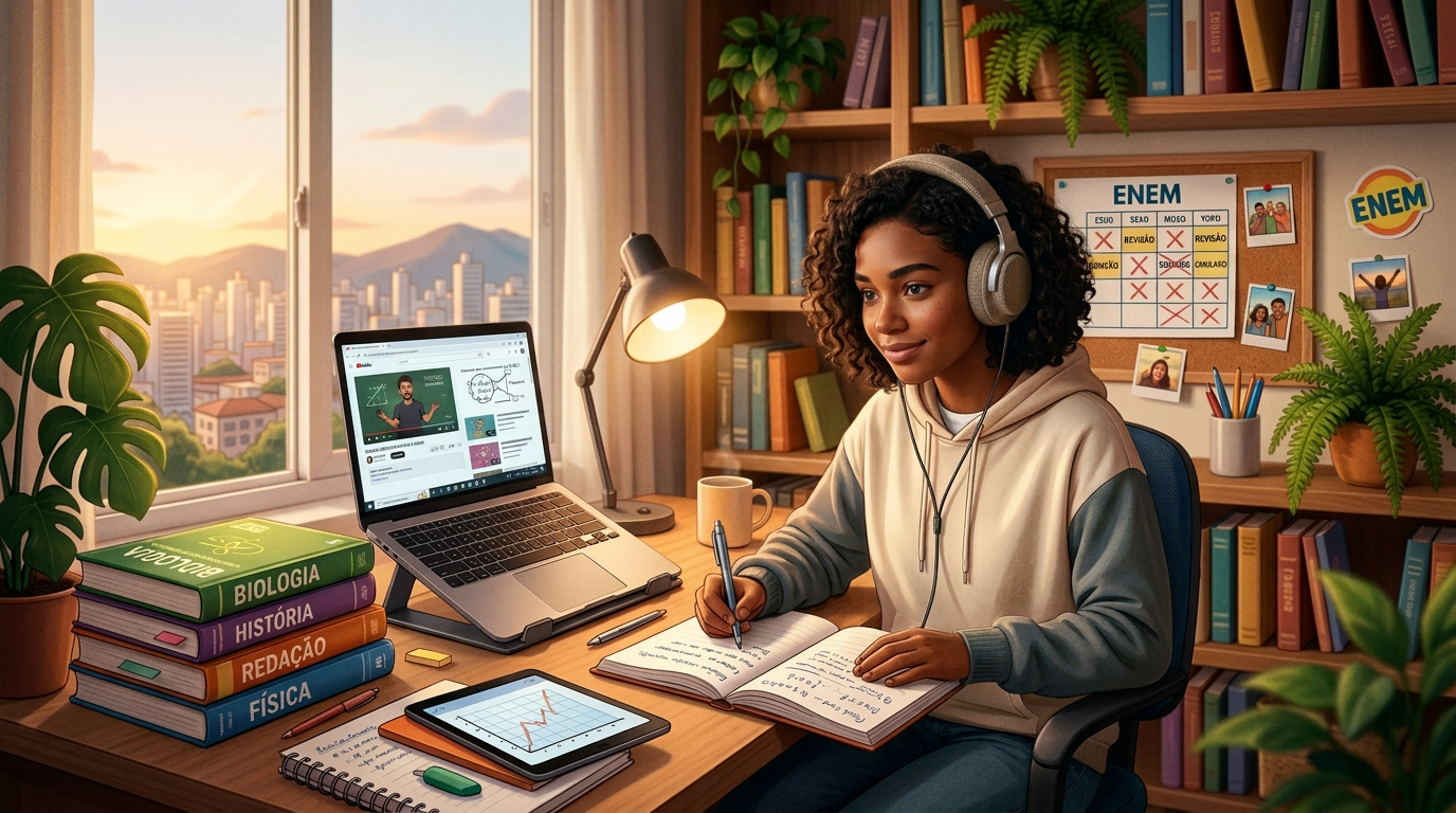 Cursos gratuitos para o Enem: guia completo para estudar sem gastar nada