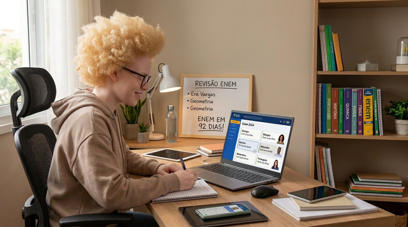 Cursinho online para o Enem: qual plataforma mostra quem ensina cada disciplina?