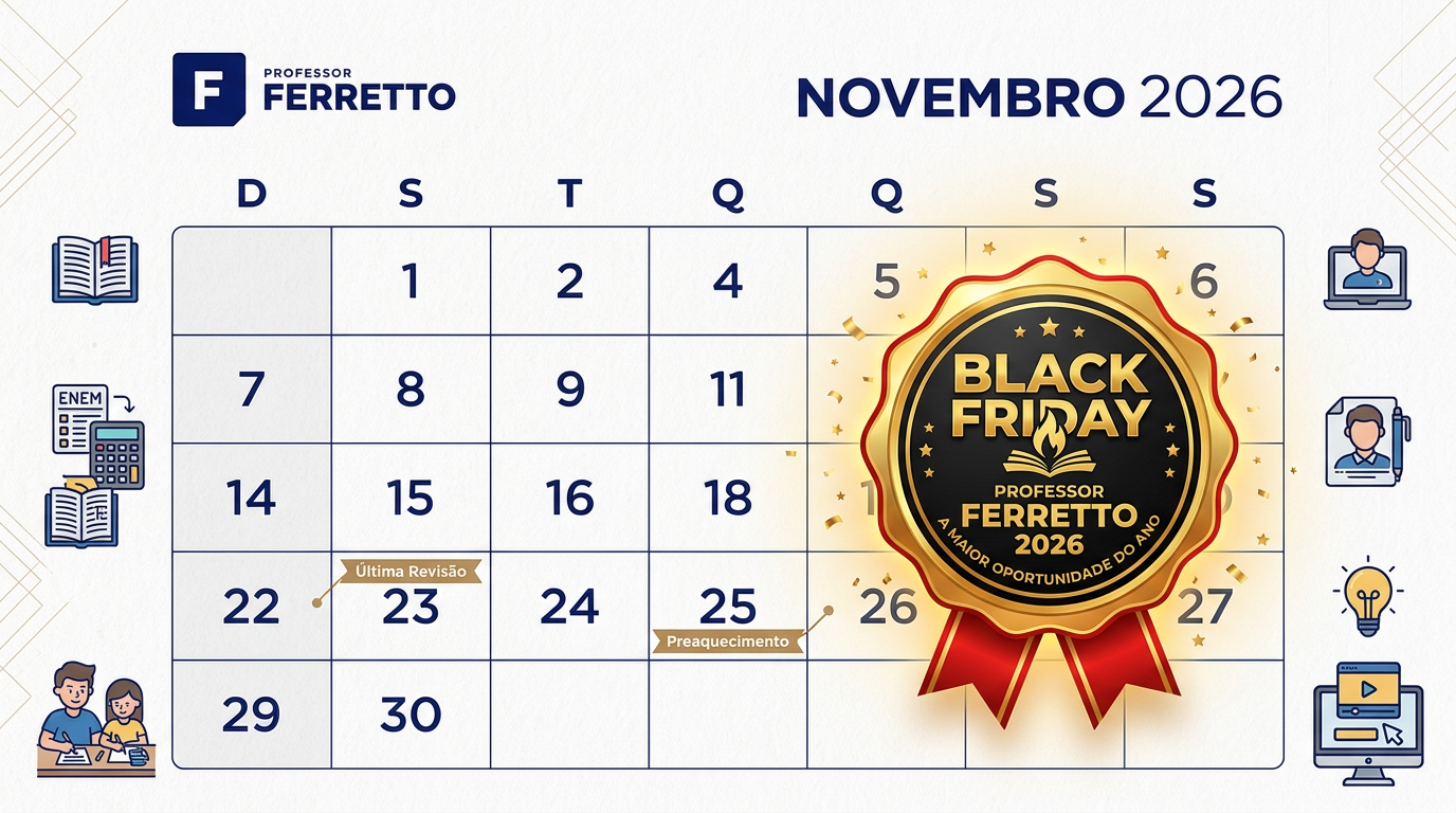 Calendário de novembro de 2026 com o dia 27 destacado, data oficial da Black Friday