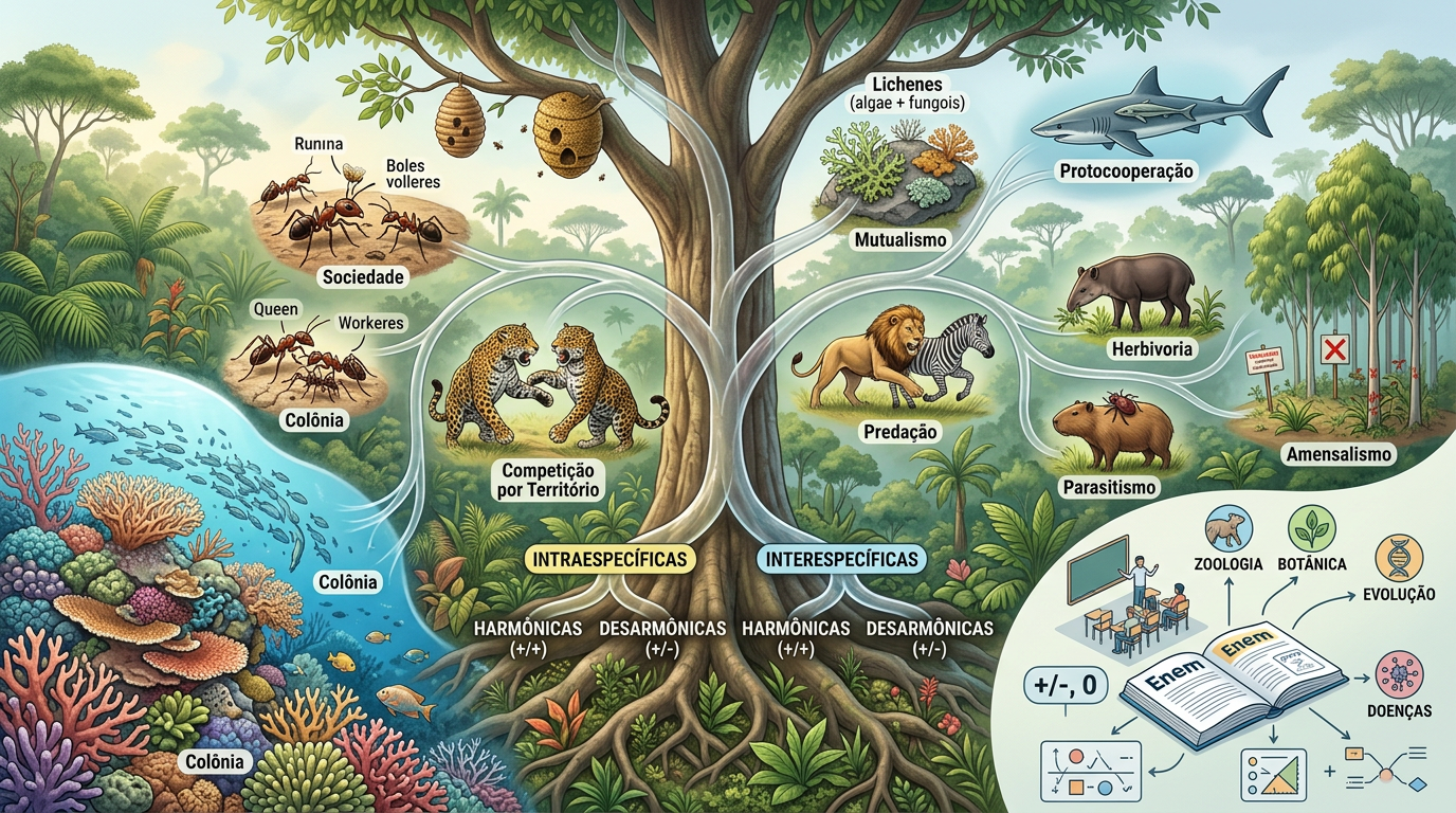 Relações ecológicas: o que são, tipos, exemplos e como caem no Enem